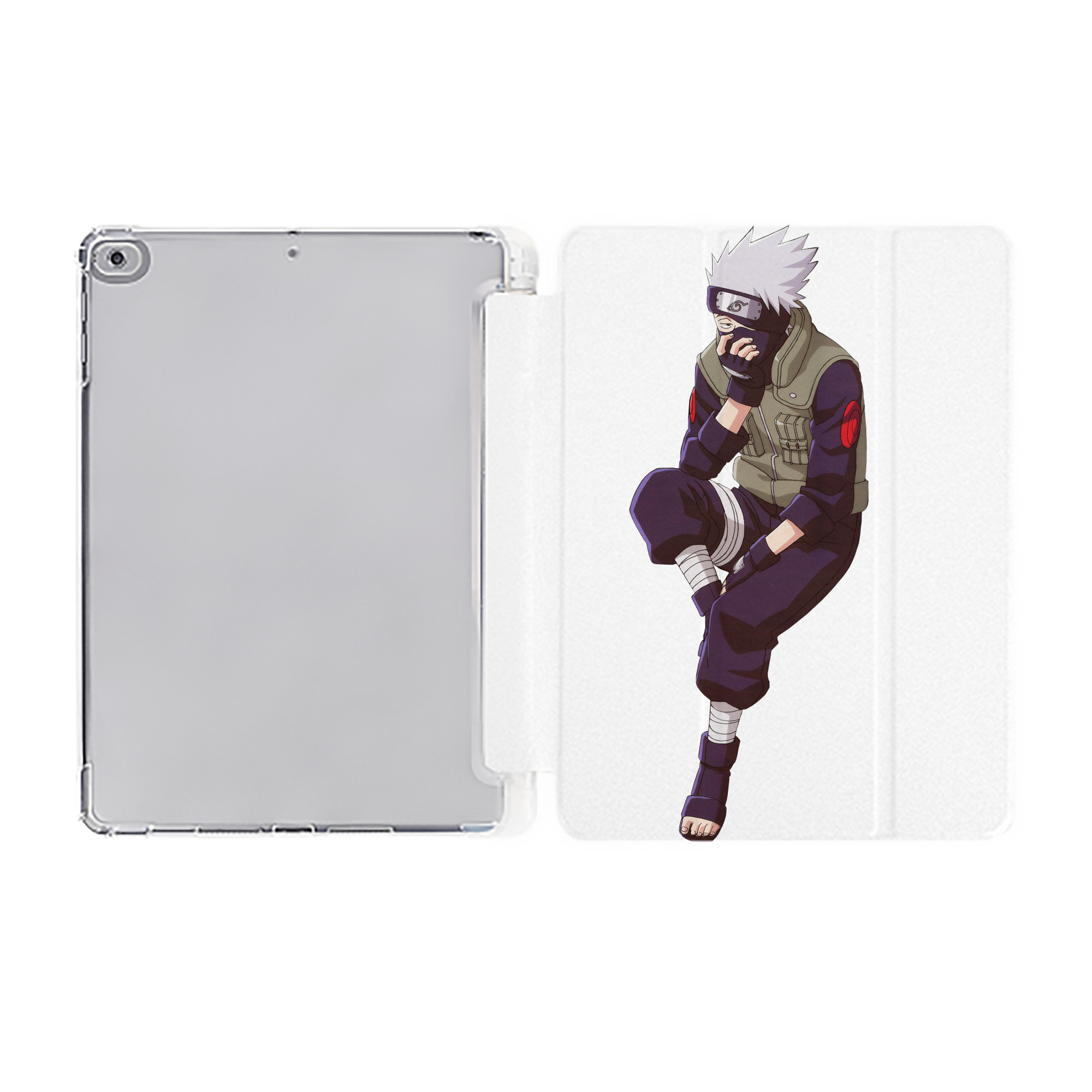 （画像用） NARUTO -ナルト- はたけ カカシ Hatake Kakashi IPad ケース ペン収納付き 三つ折りスタンド PUレザー×シリコン 対応機種9.5/10.5/10.9インチ